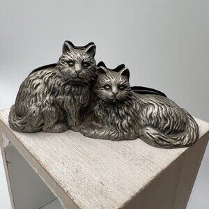 Burnes of Boston 5x7 Picture Frame Holder Pewter Cats